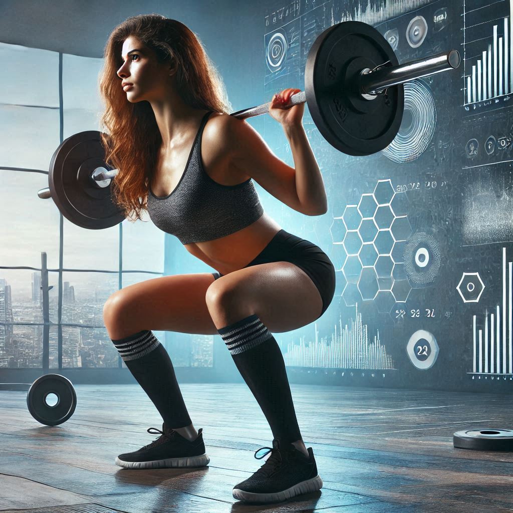 Una mujer haciendo una sentadilla libre Entrenamiento de fuerza